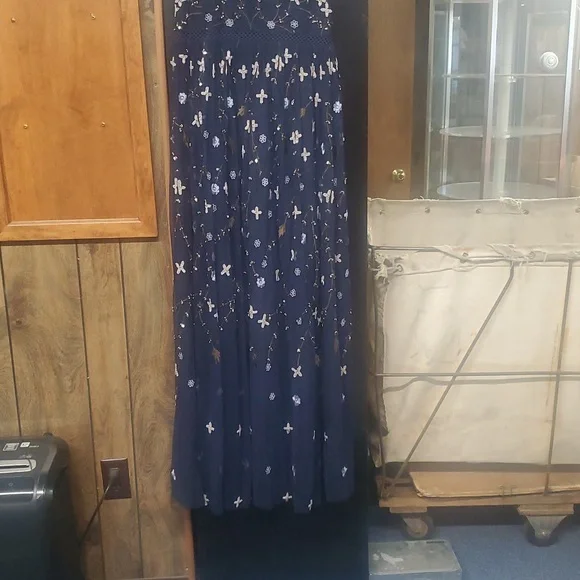 Asos Embellished Navy Blue Maxi Dress - Picture 3 of 8